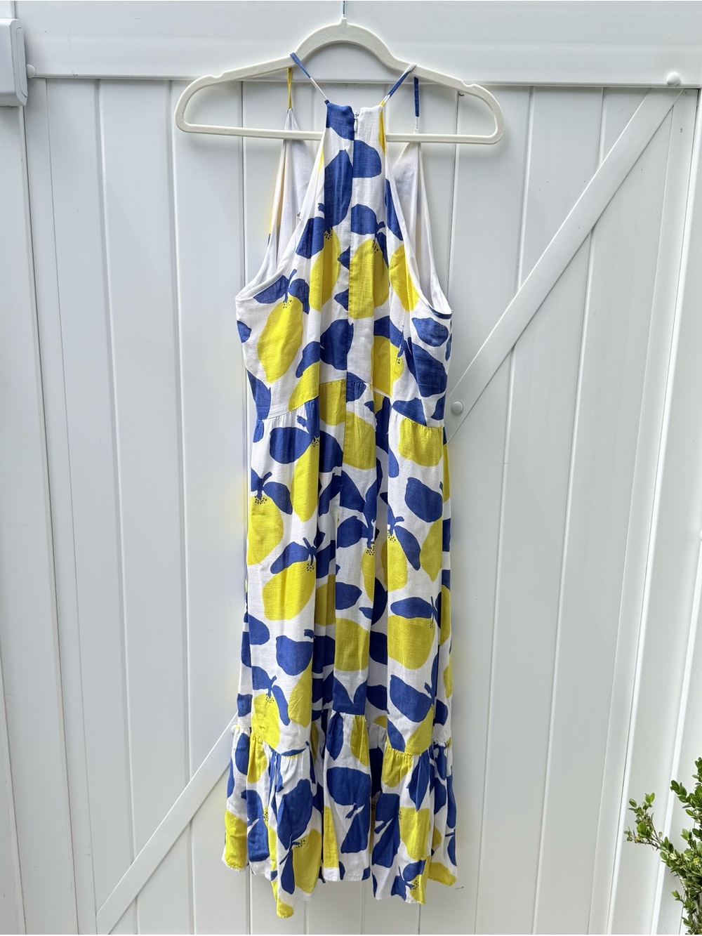 LOFT Blue and Yellow Floral Halter Maxi Dress - Picture 2 of 6